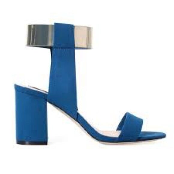 Zara Blue Suede Chunky Heels size 36eu (6us) - Picture 3 of 13